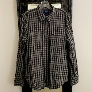 Chaps button down b/w plaid shirt